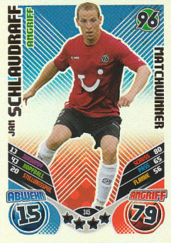 Jan Schlaudraff Hannover 96 2011/12 Topps MA Bundesliga Match Winner #344